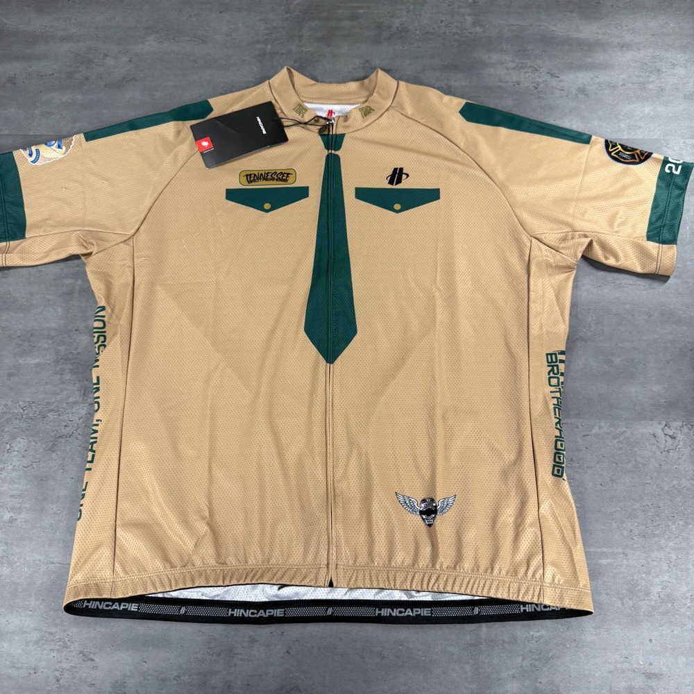 Hincapie Cycling Jersey Mens 2XL Axis Tan Tennessee Brotherhood Fire Police EMS
